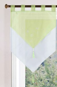 Scheibengardine HxB 90x60 cm Apfelgrün »GERA« Zweilagig Voile Schlaufen Scheibenhänger Panneaux, 2023710