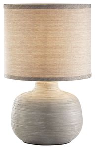 Tischlampe - Creme - Stoffschirm - Keramik - H 28 cm