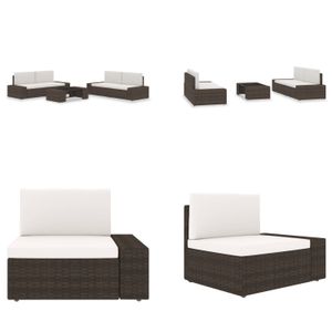 vidaXL 5 tlg. Garten Lounge Set Poly Rattan Braun - Garten-Lounge-Set - Garten-Lounge-Sets - Modulares Sofa-Set - Modulare Sofa-Sets