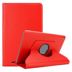 Pouzdro na tablet Cadorabo pro Apple iPad AIR 2 2014 / iPad AIR 2013 v provedení MOHN RED Book Style Protective Case s funkcí automatického probuzení se stojánkem a uzavíráním na gumičku