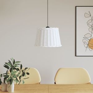 vidaXL Lampenschirm Weiß Ø40x26 cm Korbweide