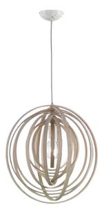 Trio Leuchten - Design Runde Design-Pendelleuchte I Pendellampe I Hängelampe I Pendellampe I Pendelleuchte I Lampe I Leuchte weiß Holz - Arrange I Wohnzimmer I Schlafzimmer - Rund - LED geeignet E27