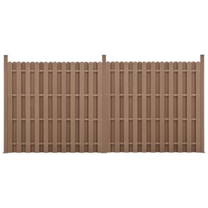 WPC Gartenzaun Sichtschutz Windschutz Lamellenzaun Zaun 376x185cm Braun [neu.holz]