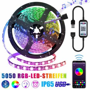 Bluetooth LED Strip 5m, Smart RGB LED Streifen, App-steuerung, Farbwechsel, Musik Sync, Wasserdichte 60LEDs/m, für Party, Zuhause, Schlafzimmer, TV