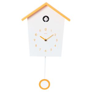 Cuco Clock Kuckucksuhr LANDHAUS mit Pendel Wanduhr moderne Kuckucksuhr Pendeluhr Schwarzwalduhr 46,5 × 27 × 7,8cm mit Nachtruhefunktion -