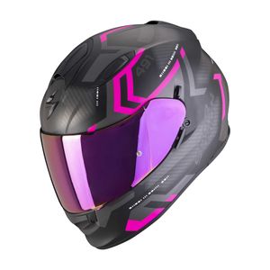 Scorpion Exo-491 Spin Schwarz-Pink Matt | Motorradhelm mit Sonnenblende M