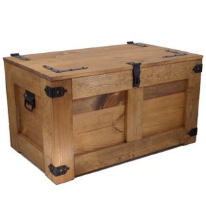 Truhla CREATIVE COOPER, truhla na poklady, úložný box, truhla na postel, rustikální truhla, konferenční stolek, krabice na hračky, 77x49x45 cm, ručně vyrobená dřevěná truhla, Eco Wood Oil Brown, dřevěná krabice