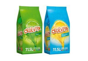 Cedevita Limette/Cedevita Zitrone Holunder (limeta/limun bazga) 9 Vitamine, Instant Pulver Vitamin Getränke Mix 2 x 900g, macht 23 L Saft alkoholfreie
