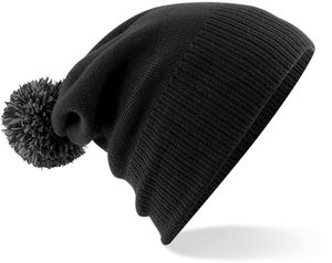 Beechfield Unisex Pom Pom Beanie Snowstar® Beanie B450 Multicoloured Black/Graphite Grey One Size