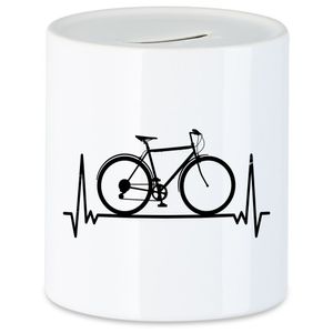 Fahrrad Spardose Heartbeat Geschenk Fahrradfahrer Radfahrer Fahrradfahrerin mit Fahrradmotiv Bike