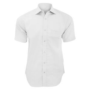 Kustom Kit Premium pánska košeľa s krátkym rukávom, nežehlivá BC596 (veľkosť goliera 47) (biela)
