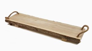 Massivholz Serviertablett 55x15cm - Holz Deko Tablett Servierbrett Servierplatte
