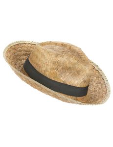Panama-Hut Strohhut mit Band beige-schwarz