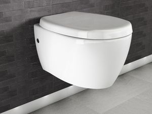 Aqua Bagno Spülrandloses Design Hänge-WC Set aus hochwertiger Keramik inkl. Softclose Tiefspül-WC