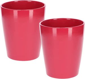 KOTARBAU® 2er Set Keramik Blumentopf Übertopf für Orchideen H 150mm ⌀ 120 mm Pink