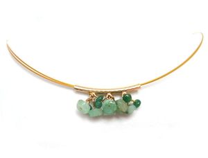 Gemshine - Damen - Halskette - Vergoldet - Smaragd - Grün - Facettiert - 45 cm