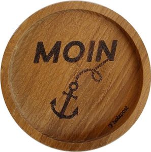 Holzuntersetzer | Moin Herz | Untersetzer Unterlage | Holzpost | 11,5 cm | Norden maritim