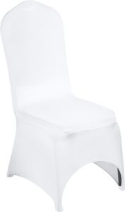 SucceBuy Stretch Elastan skladacie stoličky kryty 50PCS biela univerzálne prispôsobené zakrivené predné kryt umývateľný Slipcover