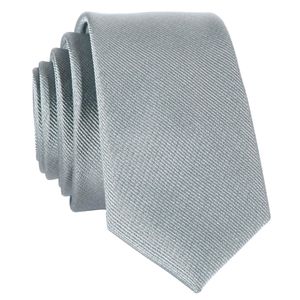 DonDon schmale graue Krawatte 5  glänzend