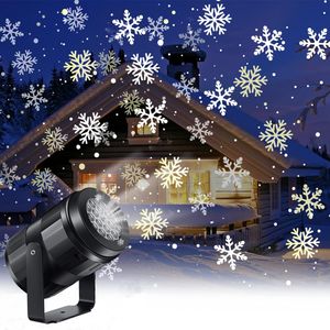 LED Weihnachten Projektor Schneeflocken Projektorlampe Außen Innen Christmas Party Garten Deko