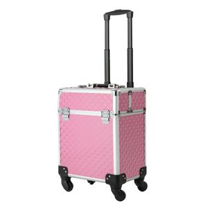 Kosmetický kufřík Kadeřnický kufřík Vozík Kosmetický kufřík růžový