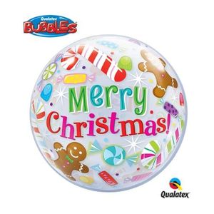 1 Bubbles Ballon Weihnachtsmotive 56 cm unaufgeblasen Ballongas geeignet