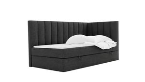 Postel KULMA s pružinovou postelí a čelem ve tvaru L, 100 x 200 cm, s podstavcem pod postel, barva: šedá