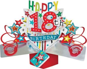 Grußkarte PopUp "Happy 18th Birthday"