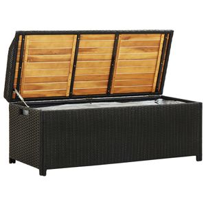 vidaXL Sitzbank mit Stauraum 120 cm Poly Rattan Schwarz