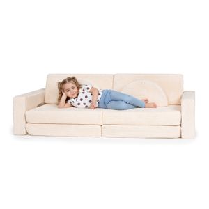 Spielcouch-Sofa für Kinder – 10-teiliges Set für Schlaf- und Spielbereich, Creme / 1