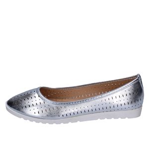 LANCETTI Ballerinas Damen Kunstleder Silber BP564 - Größe: 37