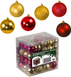 Weihnachtskugelset 120 tlg Gold/Bordeaux