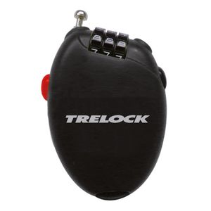 Trelock Ketten-Zahlenschloss 75cm,Ø1,6mm RK 75 Pocket,herausziehb.sw,ohne Halt., schwarz