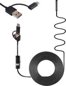 INF Endoskopická inspekční kamera s USB/USB-C Černá