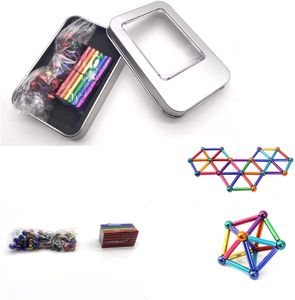 Magnetstäbe und Kugeln 63 stück Magnetische Stöcke & Bälle Set 6X Farben MagnetSpiel für Kinder ab 9 Jahre