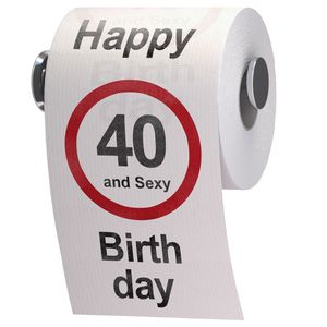 GOODS+GADGETS Funny Birthday Toilet Paper Toilet Paper Birthday Decoration Gift Item (40th birthday)