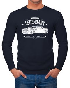 Herren Longsleeve Hot Rod Retro Auto Car Oldschool Rockabilly Langarmshirt Moonworks® navy L