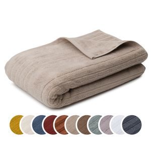 sleepling liebling Saunatuch Luxus Bio Baumwolle, Serie Marseille, 770 gr. / m², 80 x 200 cm, 60 Grad, saugstark, schnelltrocknend, taupe