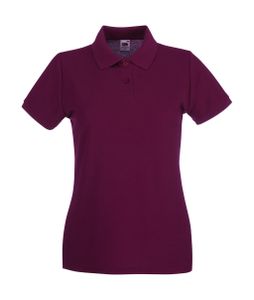 Fruit of the Loom Damen T-Shirt Polohemd kurzarm Poloshirt Polo Shirt, Größe:L (14), Farbe:Burgundy