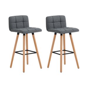 SoBuy® Sada 2 barových stoliček, barová židle, pultová stolička s opěradlem, FST50-DGx2