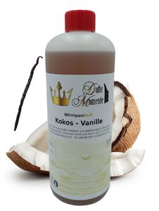 Dufte Momente | Whirlpool Duft 1000ml | Kokos - Vanille | mit naturreinen und natürlichen ätherischen Ölen | kein Schaum | vegan und ohne Tierversuche