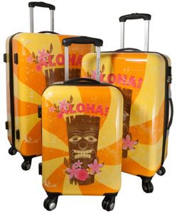 Betz Reisekoffer HAWAII 1 Hartschalen Koffer Kofferset Handgepäck Teleskop Trolley Boardcase  mit TSA Schloss und Leichtlaufrollen Größe - S