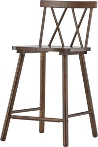 FURNLUX Barhocker Mollostrom Nussbaum 43cm / Hauptfarbe: Braun / Abmessungen: 43 x 44 x 90 cm