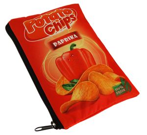 Mäppchen Federtasche Schlamperbox Federmäppchen Schüleretui Karpfen Stiftemappe rot Paprika Chips [008]