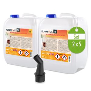 2x 5 L FLAMBIOL® Bioethanol 96,6% Premium für Ethanol-Brenner oder Kamine