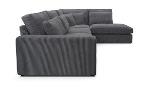 MÖBELSCHAFT Rohová sedačka MOUSSE - L-tvar čalúnený roh z manšestru 314x224 (farba: tmavo šedá, otoman: pravá)
