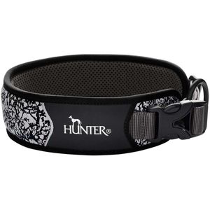 Hunter Halsband Divo Reflect versch. Farben und Größen, Größe:L, Farbe:schwarz/grau