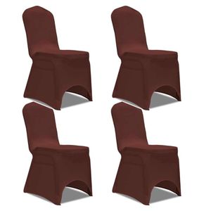 vidaXL Stretch Chair Cover 4 kusy Brown