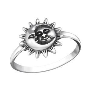 Sonne Mond Ring Silber 925 54 (17.2 mm Ø)
