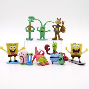 8Stk Kawaii Patrick Star SpongeBob Modell Hand To Do Action Figur Spielzeug Puppe Schwamm Bob Vinylpuppe Klassisches Spielzeug für Kindergeschenke